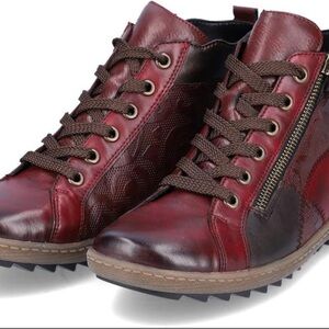 Remonte Burgundy Leather Sneakers